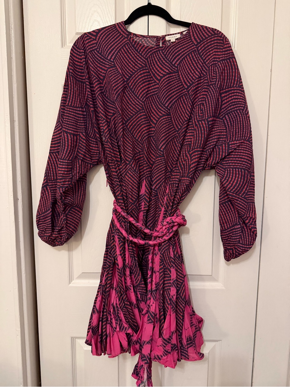 RHODE Pink and Black Geometric Long-Sleeve Dress - Picture 7 of 7